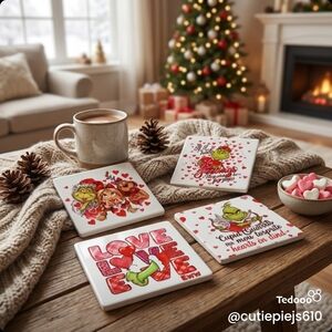 Holiday Grinch and Disney Love Coaster Set